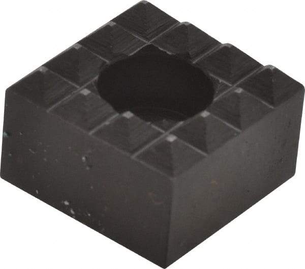 Fairlane - 3/4" Square, 1/2" High, 1/4 C Bore SHCS Size, Coarse Tooth Grade, Diamond Serration, High Speed Steel, Square Positioning Gripper - 0.03 x 45A° Chamfer, 5/16" Counterbore Depth, Black Oxide Finish - Apex Tool & Supply