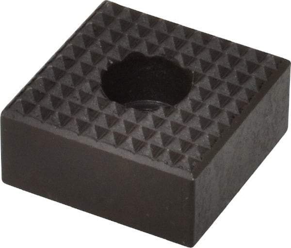 Fairlane - 1" Square, 1/2" High, 1/4 C Bore SHCS Size, Extra Fine Tooth Grade, Diamond Serration, High Speed Steel, Square Positioning Gripper - 0.03 x 45A° Chamfer, 5/16" Counterbore Depth, Black Oxide Finish - Apex Tool & Supply
