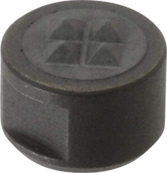 Fairlane - 10-32 Thread, 1/2" Diam, 3/8" High, Threaded, 4-Point Tooth Grade Diamond Serration Tooth Pattern, Carbide Tipped, Round Positioning Gripper - 3/16" Flat Width, Uncoated - Apex Tool & Supply