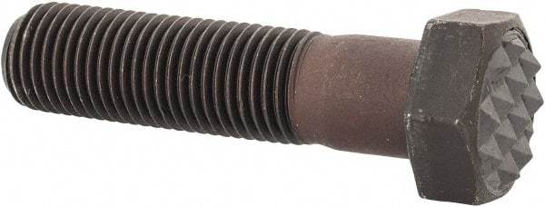 Fairlane - Serrated Tooth, 3/8-24, 1-1/2" Shank Length, 1-1/8" Thread Length, Black Oxide Finish, Hex Head, Adjustable Positioning Gripper - 1/2" Pad Diam, 9/16" Hex, 9/32" Head Height, Fine Tooth Grade - Apex Tool & Supply