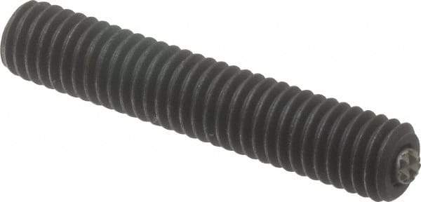 Fairlane - 3/8-16, 2" Thread Length, 3/16" Ball Diam, Serrated Ball Pad Surface, Alloy Steel, Black Oxide, Threaded, Swivel Action Gripper Assemblies - 5/32" Contact Diam, High Speed Steel Ball - Apex Tool & Supply