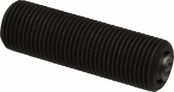 Fairlane - 5/8-18, 2" Thread Length, 3/8" Ball Diam, Serrated Ball Pad Surface, Alloy Steel, Black Oxide, Threaded, Swivel Action Gripper Assemblies - 5/16" Contact Diam, High Speed Steel Ball - Apex Tool & Supply