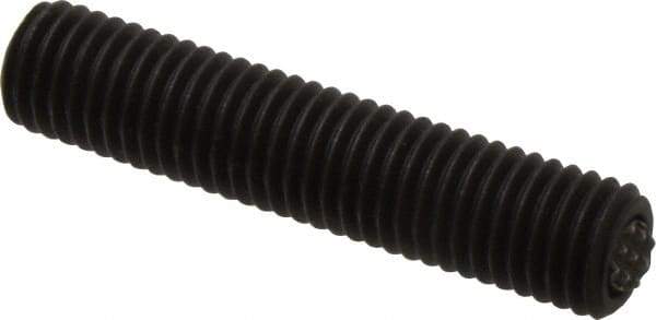 Fairlane - 5/8-11, 3" Thread Length, 3/8" Ball Diam, Serrated Ball Pad Surface, Alloy Steel, Black Oxide, Threaded, Swivel Action Gripper Assemblies - 5/16" Contact Diam, High Speed Steel Ball - Apex Tool & Supply