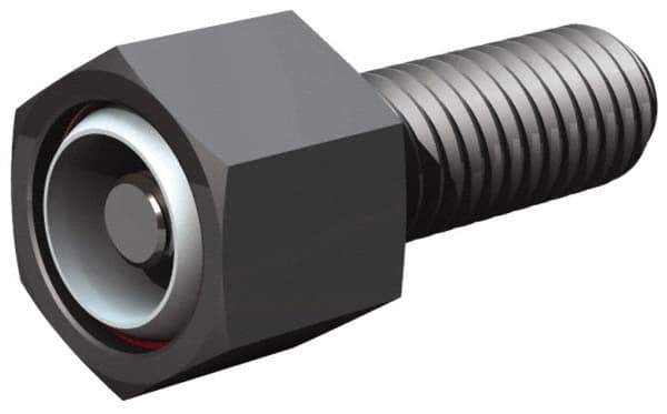 Fairlane - 1-8, 4" Thread Length, 1-1/8" Ball Diam, Alloy Steel, Hex Head, Swivel Action Gripper Assemblies - 1" Head Height, 1-1/2" Hex, Stainless Steel Ball - Apex Tool & Supply
