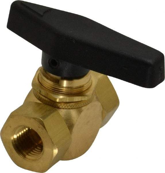 Specialty Mfr - 1/4" Pipe, Brass Standard Ball Valve - Inline - Two Way Flow, FNPT x FNPT Ends, Wedge Handle, 500 WOG - Apex Tool & Supply