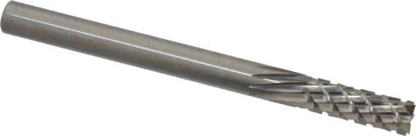 Onsrud - 1/4" Cut Diam, 1/4" Shank Diam, Cylinder Head Fluted Cut Burr - Carbide, Flat End, 3/4" LOC, 3" OAL - Apex Tool & Supply
