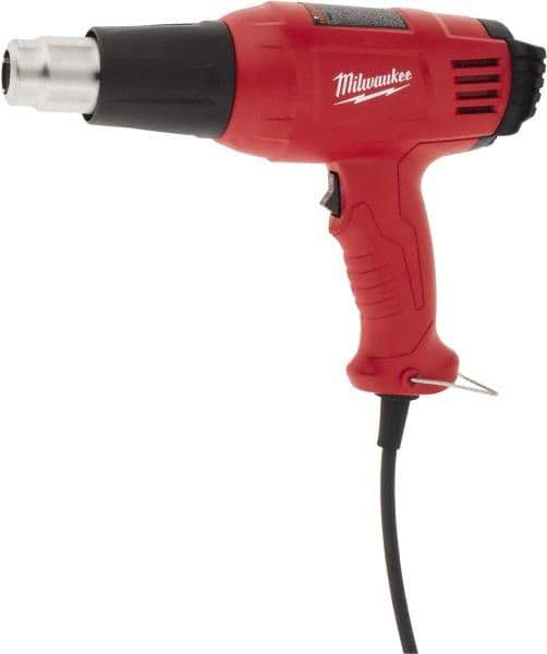 Milwaukee Tool - 140 to 1,040°F Heat Setting, 14.8 CFM Air Flow, Heat Gun - 120 Volts, 11.6 Amps, 1,400 Watts, 10.13' Cord Length - Apex Tool & Supply