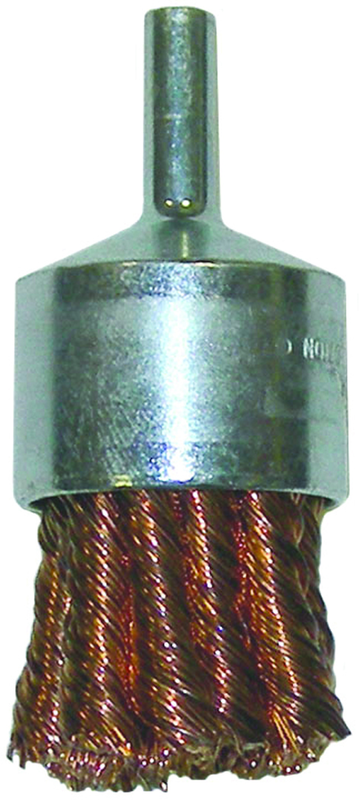 1-1/8" Knot Wire End Brush - .020; Bronze - Non-Sparking Wire Wheel - Apex Tool & Supply