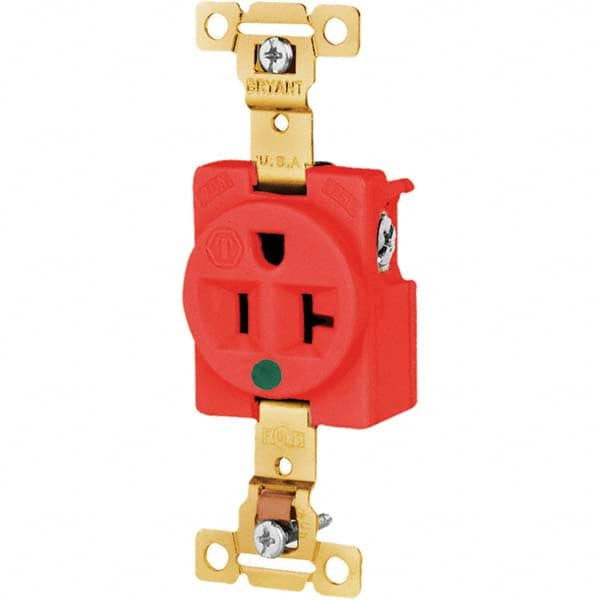 Bryant Electric - Straight Blade Receptacles Receptacle Type: Single Receptacle Grade: Hospital - Apex Tool & Supply