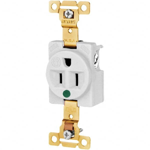 Bryant Electric - Straight Blade Receptacles Receptacle Type: Single Receptacle Grade: Hospital - Apex Tool & Supply