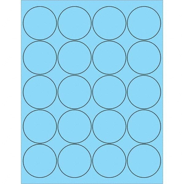 Tape Logic - Pack of (20), 100 Sheet 2" x 2" Pastel Blue Permanent Acrylic Laser Labels - Apex Tool & Supply