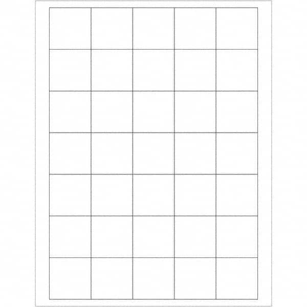 Tape Logic - Pack of (35), 100 Sheet 1-1/2" x 1-1/2" White Removable Acrylic Laser Labels - Apex Tool & Supply