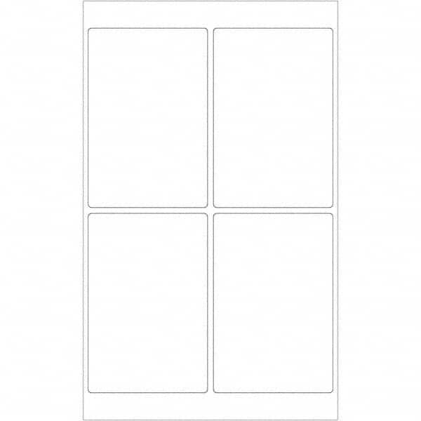 Tape Logic - Pack of (4), 100 Sheet Pieces of 4" x 6", White Permanent Acrylic Laser Labels - Apex Tool & Supply