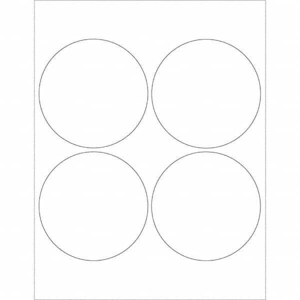 Tape Logic - Pack of (4), 100 Sheet 4" x 4" Glossy White Permanent Acrylic Laser Labels - Apex Tool & Supply