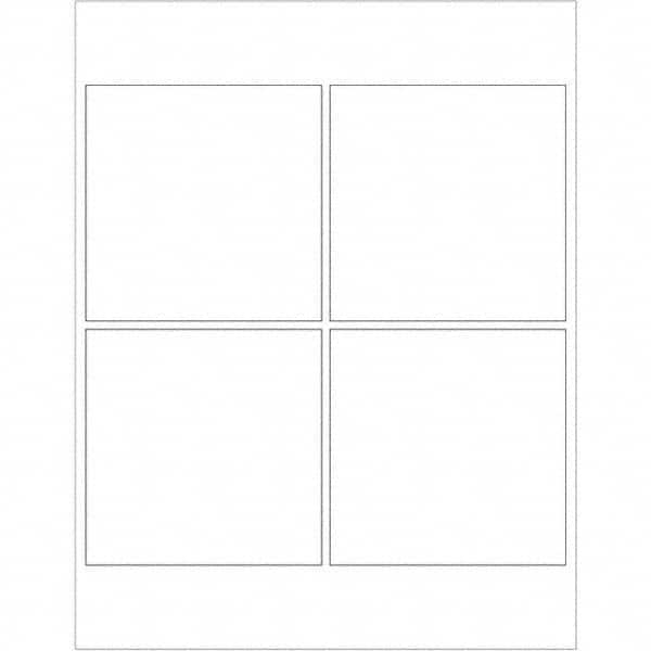 Tape Logic - Pack of (4), 100 Sheet 4" x 4" White Polyester Weatherproof Labels - Apex Tool & Supply
