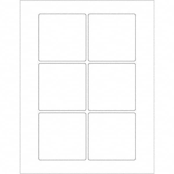 Tape Logic - Pack of (6), 100 Sheet 3" x 3" White Polyester Weatherproof Labels - Apex Tool & Supply