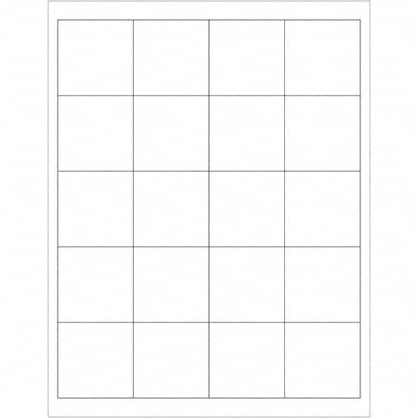 Tape Logic - Pack of (12), 100 Sheet 2" x 2" White Removable Acrylic Laser Labels - Apex Tool & Supply