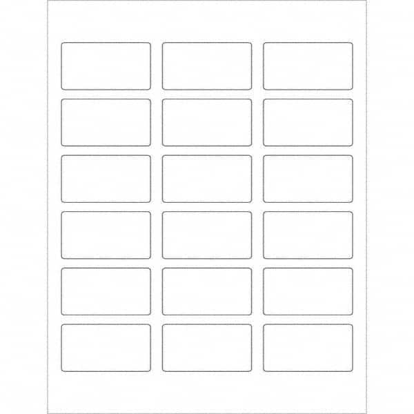 Tape Logic - Pack of (18), 100 Sheet 2-3/8" x 1-1/4" White Permanent Acrylic Laser Labels - Apex Tool & Supply