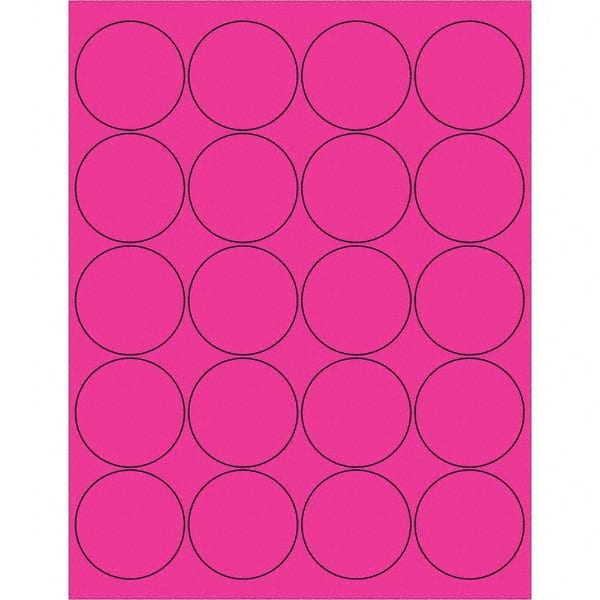 Tape Logic - Pack of (20), 100 Sheet 2" x 2" Fluorescent Pink Permanent Acrylic Laser Labels - Apex Tool & Supply