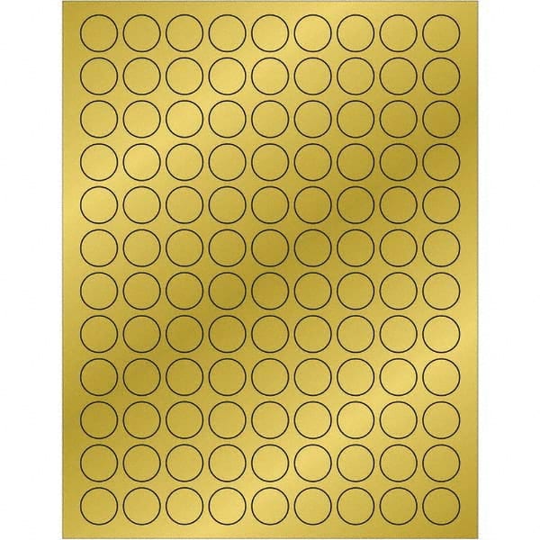 Tape Logic - Pack of (108), 100 Sheet 3/4" x 3/4" Gold Permanent Acrylic Laser Labels - Apex Tool & Supply