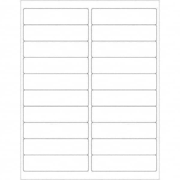 Tape Logic - Pack of (20), 100 Sheet 4" x 1" White Polyester Weatherproof Labels - Apex Tool & Supply