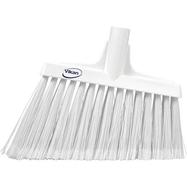 Vikan - 11-1/2" Wide, White Polyester Bristles, Angled Broom - Flagged, Water Resistant - Apex Tool & Supply