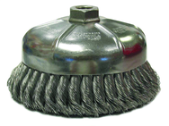6" Diameter - 5/8-11" Arbor Hole - Knot Steel Wire Cup Wheel - Apex Tool & Supply