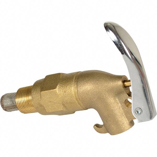 Vestil - 3/4" NPT Brass Adjustable Drum Faucet - 4" Long Extension - Apex Tool & Supply