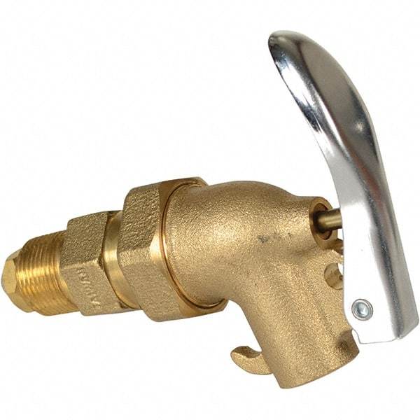 Vestil - 3/4" NPT Brass Adjustable Drum Faucet - 4" Long Extension - Apex Tool & Supply