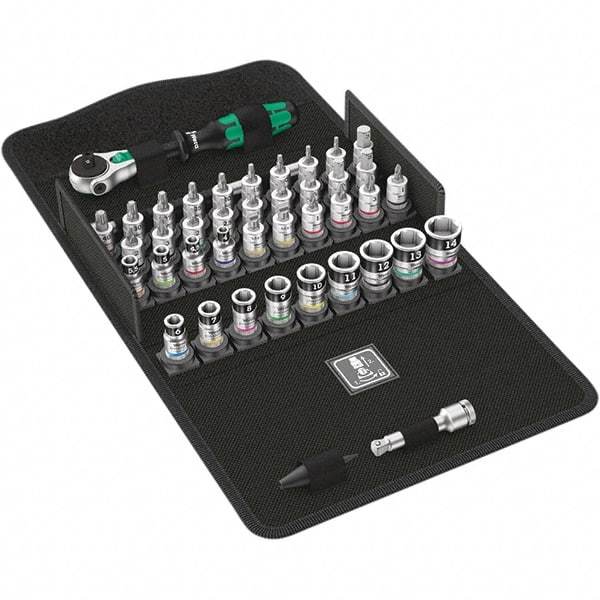 Wera - 42 Piece 1/4" Drive Ratchet Socket Set - Comes in Molded Pouch - Apex Tool & Supply