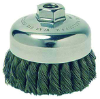 3-1/2" Diameter - 5/8-11" Arbor Hole - Knot Steel Wire Cup Wheel - Apex Tool & Supply