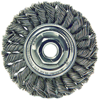 4" Diameter - 5/8-11" Arbor Hole - Knot Twist Steel Wire Straight Wheel - Apex Tool & Supply