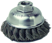 3-1/2" Diameter - M-10 x 1.25 Arbor Hole - Knot Steel Wire Cup Wheel - Apex Tool & Supply