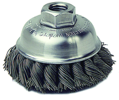 3-1/2" Diameter - 5/8-11" Arbor Hole - Knot Steel Wire Cup Wheel - Apex Tool & Supply