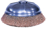 6" Crimped Wire Cup Brush - (Internal nut); .020 Bronze; 5/8-11 A.H. - Non-Sparking Wire Wheel - Apex Tool & Supply