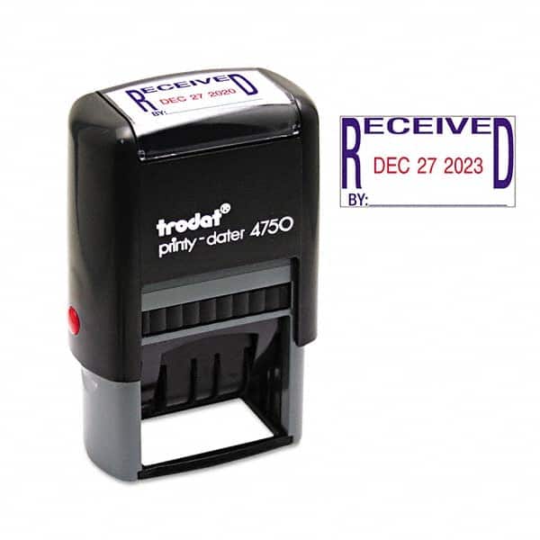 Trodat - Pre-inked Custom Stamps Type: Custom Stamp - Two Color Dater Message: Received - Apex Tool & Supply