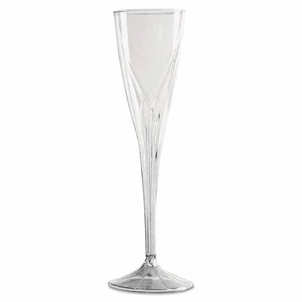 WNA - Classicware One-Piece Champagne Flutes, 5 oz, Clear, Plastic, 10/Pack - Apex Tool & Supply