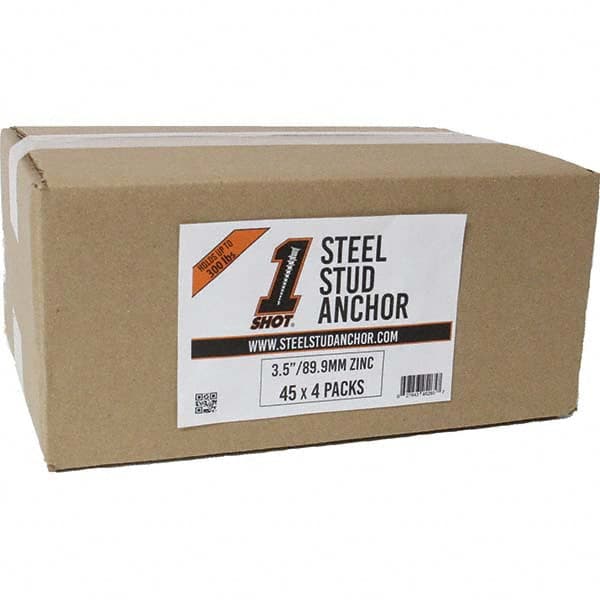 1Shot Steel Stud Anchor - Drywall & Hollow Wall Anchors Type: Self Drilling Material: Zinc - Apex Tool & Supply