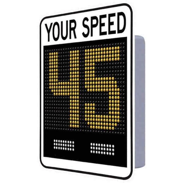 TAPCO - "Your Speed," 42" Wide x 30" High Aluminum Face/Polycarbonate Housing Speed Limit Sign - Apex Tool & Supply