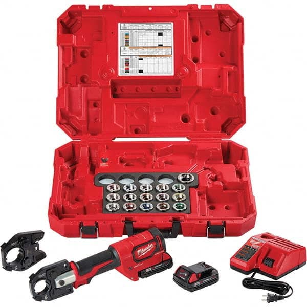 Milwaukee Tool - Electric Crimpers Crimping Force (Lb.): 12000 Crimping Capacity (Wire): 750 mcm Cu & Al - Apex Tool & Supply