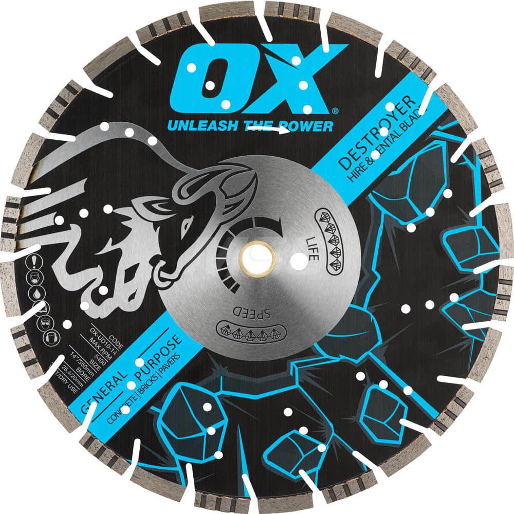 Wet & Dry Cut Saw Blade: 18″ Dia, 1″ Arbor Hole Use on Concrete & Asphalt, Standard Arbor