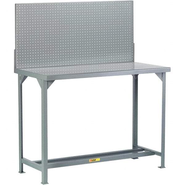 Little Giant - 72 Wide x 30" Deep x 60" High, Steel Workbench with Pegboard - Fixed Legs - Apex Tool & Supply