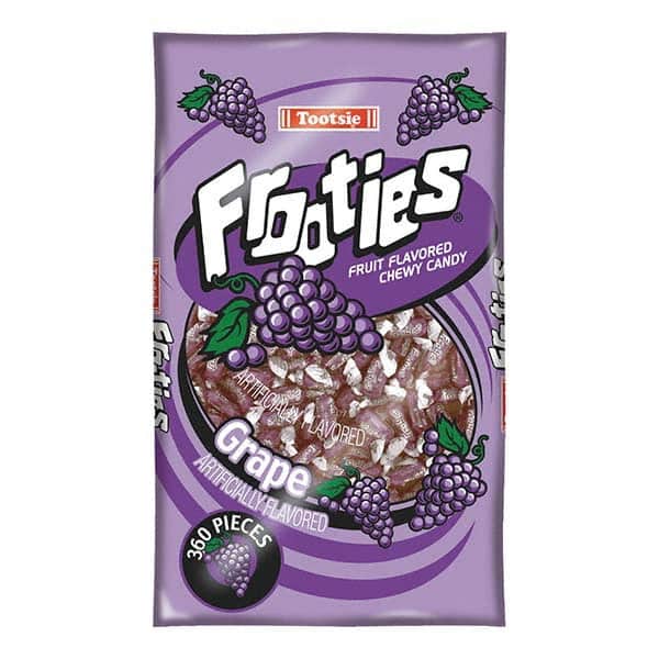 Tootsie Roll - Snacks, Cookies, Candy & Gum Breakroom Accessory Type: Candy Breakroom Accessory Description: Frooties, Grape, 38.8oz Bag, 360 Pieces/Bag - Apex Tool & Supply