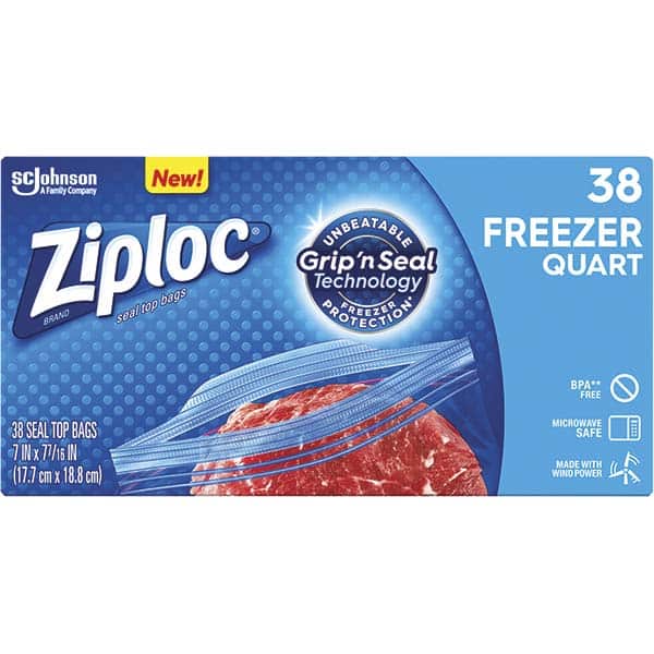 Ziploc - Reclosable Food & Sandwich Bags Volume Capacity: 1 Qt. Width (Inch): 6.970 - Apex Tool & Supply