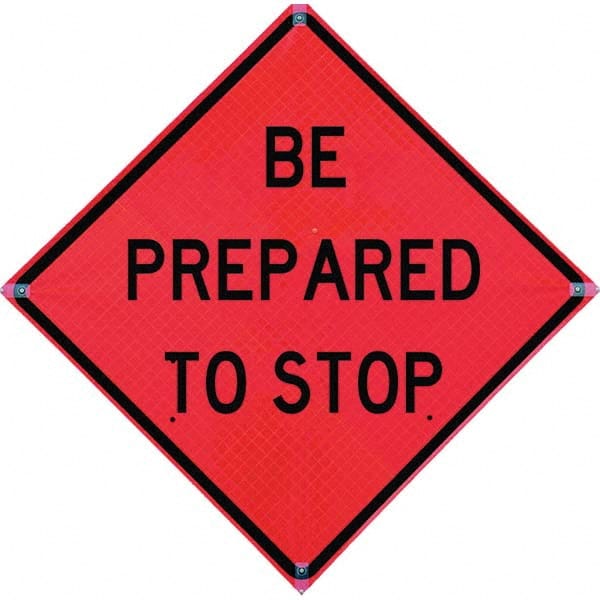 VizCon - "Road Construction Ahead," 36" Wide x 36" High Vinyl Construction Roadway Sign - Apex Tool & Supply