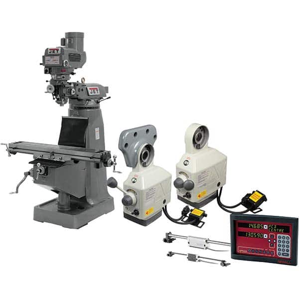 Jet - Knee Milling Machines Spindle Speed Control: Variable Speed Pulley Table Length (Inch): 49 - Apex Tool & Supply