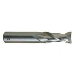 3/8 Dia. x 2-1/2 Overall Length 2-Flute .030 C/R Solid Carbide SE End Mill-Round Shank-Center Cutting-Uncoated - Apex Tool & Supply