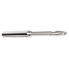 .090 Dia. - 1/8" LOC - 2" OAL - .005 C/R 2 FL Carbide End Mill with .750 Reach - Uncoated - Apex Tool & Supply