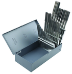 25 Piece-Range 1-13mm x 0.50mm-HSS-Bright Straight Shank/Straight Flute-Metal Index Chucking Reamers - Apex Tool & Supply