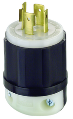 20 Amp; 125/250 Volt; NEMA L14-20P; 3P; 4W; Locking Plug; Industrial Grade; Grounding - Black-White - Apex Tool & Supply